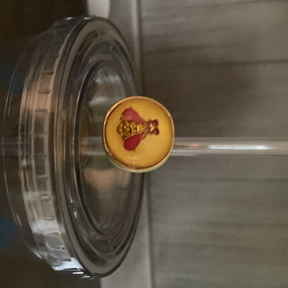 Yellow and Pink Bee Ring size 8 - Picture 6 of 9